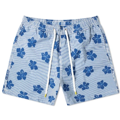 Shop Hartford Seersucker Swim Short In Blue