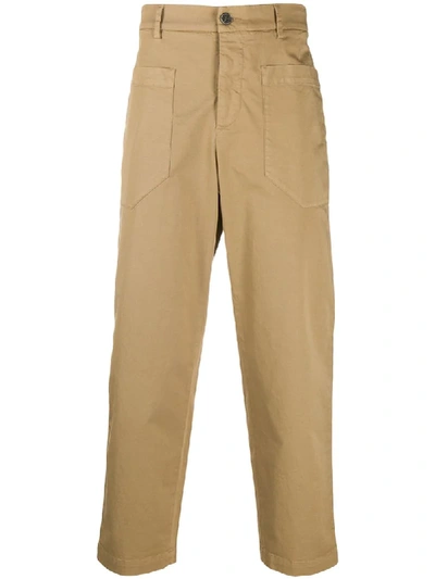 Shop Barena Venezia Cropped Straight-leg Trousers In Brown