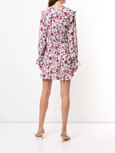 Shop Alexis Kosma Floral Print Mini Dress In Multicolour