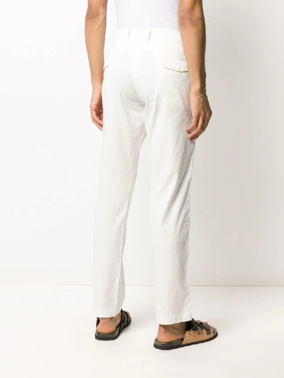 Shop Barena Venezia Plain Straight-leg Trousers In White