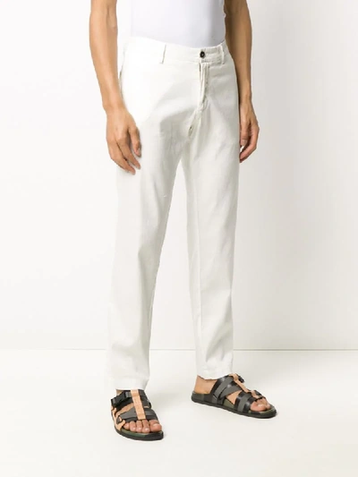 Shop Barena Venezia Plain Straight-leg Trousers In White