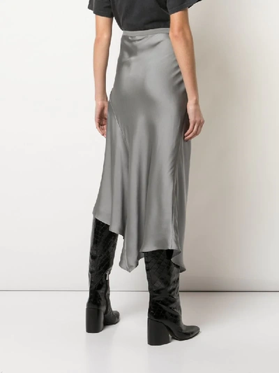 Shop Anine Bing Bailey Asymmetric Skirt In Silver