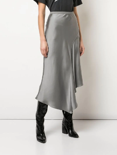 Shop Anine Bing Bailey Asymmetric Skirt In Silver