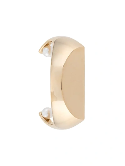 Shop Maison Margiela Pear-detail Cuff Bracelet In Gold