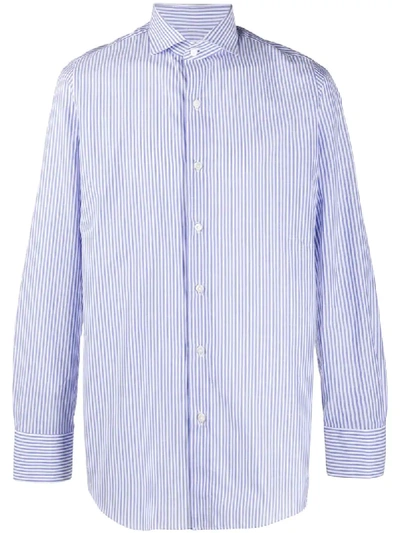 Shop Finamore 1925 Napoli Striped Button-up Shirt In White