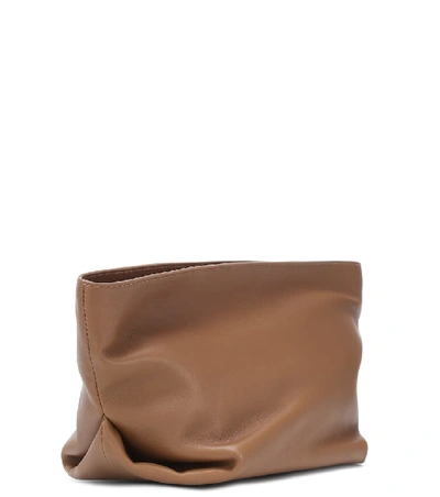 Shop Khaite Adeline Leather Crossbody Bag In Brown