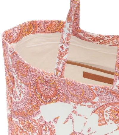Shop Zimmermann Logo Paisley Canvas Tote In White