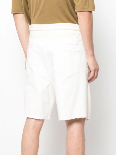 Shop Maisonmargiela Drawstring Fitted Shorts White