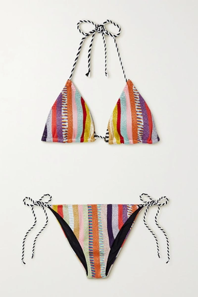 Shop Missoni Riga Striped Lurex Triangle Bikini