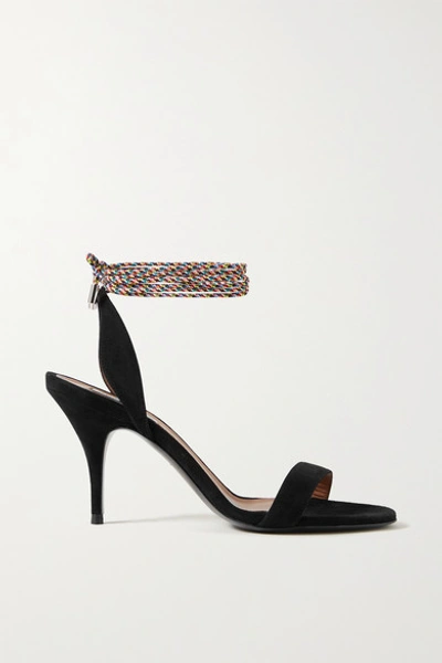Shop Tabitha Simmons Ace Suede Sandals In Black