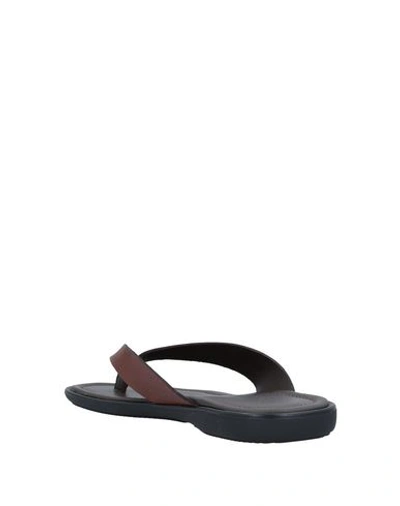 Shop Doucal's Toe Strap Sandals In Brown