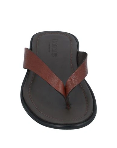 Shop Doucal's Toe Strap Sandals In Brown