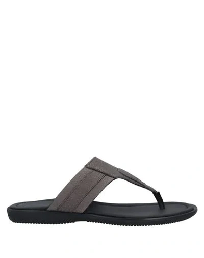 Shop Doucal's Toe Strap Sandals In Lead