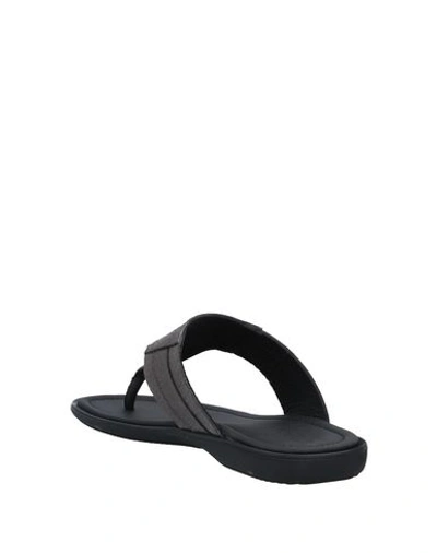 Shop Doucal's Toe Strap Sandals In Lead