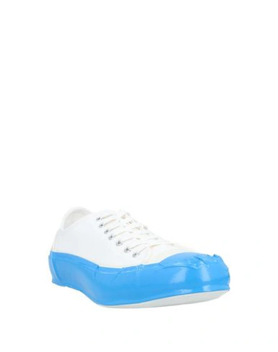 Shop Comme Des Garçons Shirt Man Sneakers Azure Size 8 Cotton, Rubber In Blue