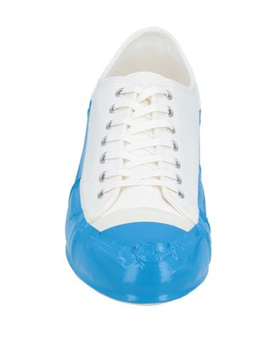 Shop Comme Des Garçons Shirt Man Sneakers Azure Size 8 Cotton, Rubber In Blue
