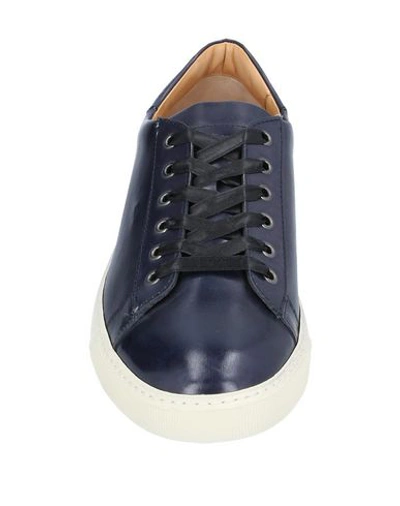 Shop Santoni Sneakers In Dark Blue