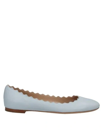 Shop Chloé Ballet Flats In Light Grey