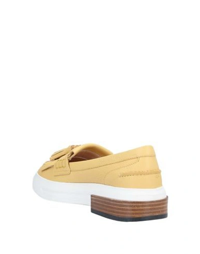 Shop Tod's Woman Loafers Yellow Size 5 Calfskin