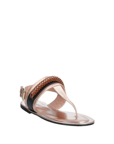 Shop Pollini Toe Strap Sandals In Copper