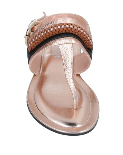 Shop Pollini Toe Strap Sandals In Copper