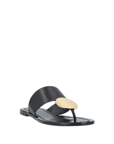 Shop Tory Burch Toe Strap Sandals In Black