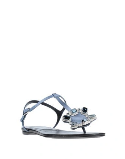 Roger Vivier Flip Flops In Azure