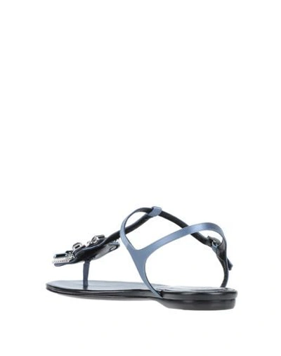 Roger Vivier Flip Flops In Azure