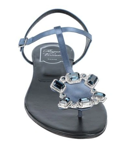 Roger Vivier Flip Flops In Azure