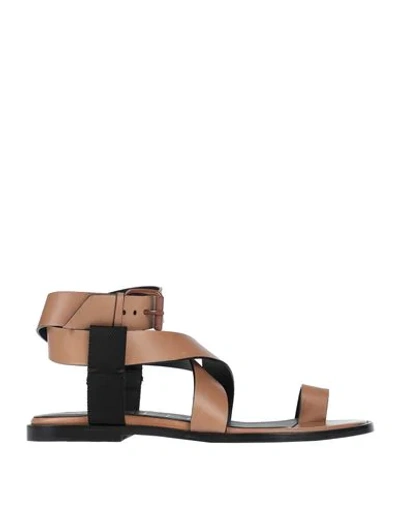 Shop Joseph Toe Strap Sandals In Brown