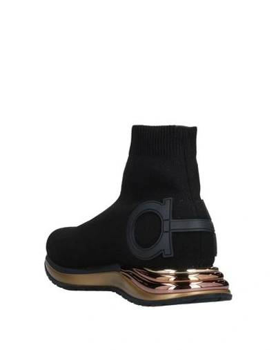 Ferragamo Gardena Stretch-knit Sneakers In Black
