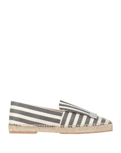 Sergio Rossi Sr1 Striped Woven Espadrilles In Black