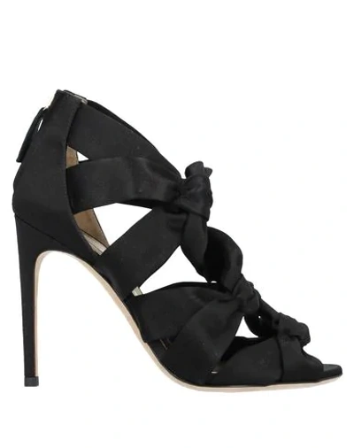 Shop Alberta Ferretti Woman Sandals Black Size 5 Textile Fibers