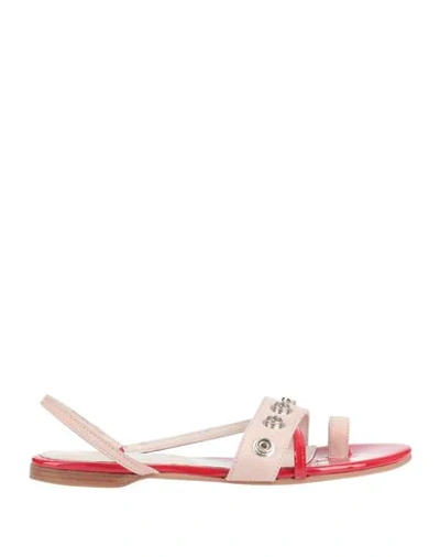 Shop Cedric Charlier Woman Thong Sandal Red Size 7 Soft Leather