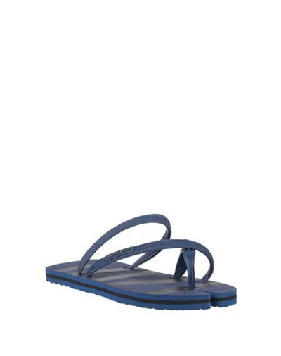 Shop Neil Barrett Toe Strap Sandals In Dark Blue