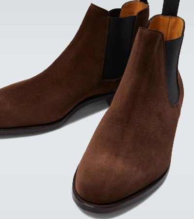 John Lobb Lawry Suede Boot In Brown