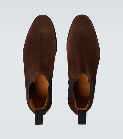 John Lobb Lawry Suede Boot In Brown
