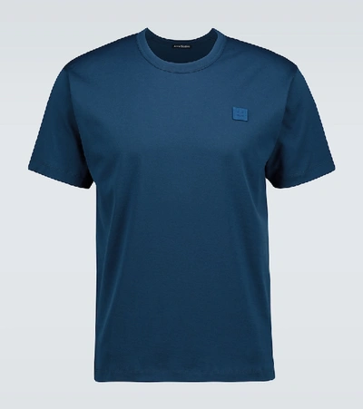 Shop Acne Studios Short-sleeved Cotton T-shirt In Midnight Blue