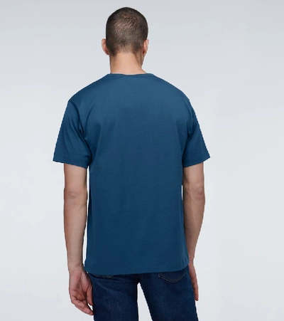 Shop Acne Studios Short-sleeved Cotton T-shirt In Midnight Blue