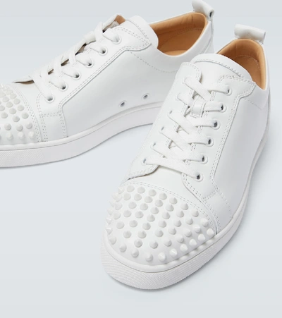 Christian Louboutin Louis Junior Spikes Leather Sneakers In White