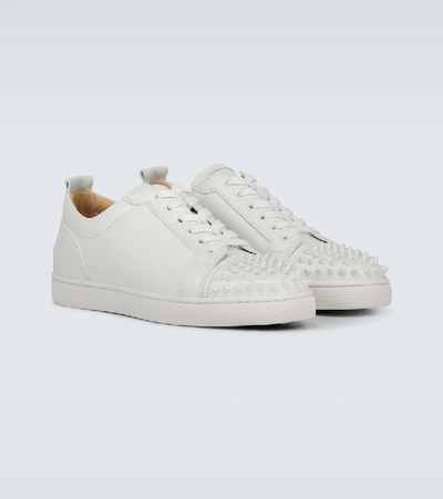 Christian Louboutin Louis Junior Spikes Leather Sneakers In White