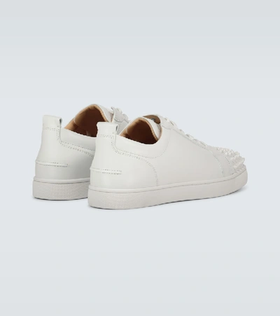 Christian Louboutin Louis Junior Spikes Leather Sneakers In White