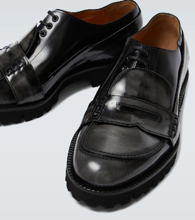 Shop Maison Margiela Fusion Brushed Leather Shoes In Black