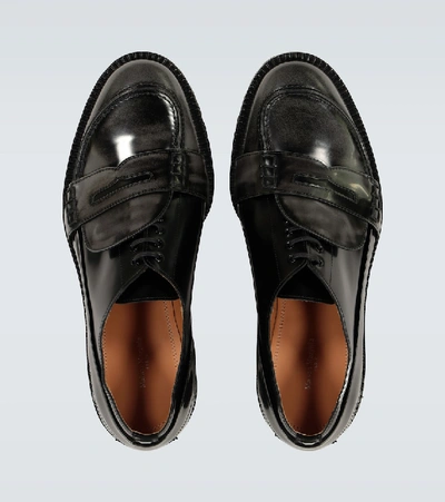 Shop Maison Margiela Fusion Brushed Leather Shoes In Black