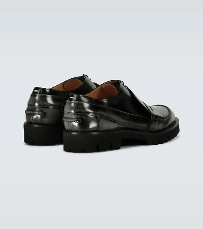 Shop Maison Margiela Fusion Brushed Leather Shoes In Black