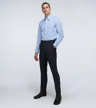 Maison Margiela Vintage Leather Tabi Boots In Black