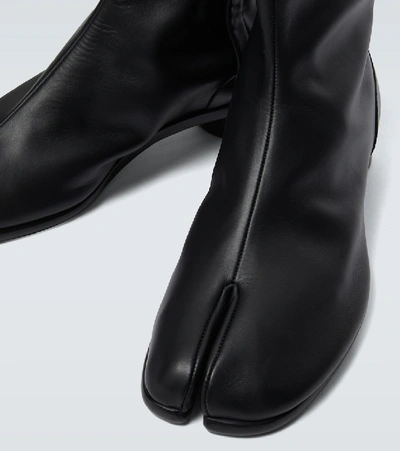 Maison Margiela Vintage Leather Tabi Boots In Black