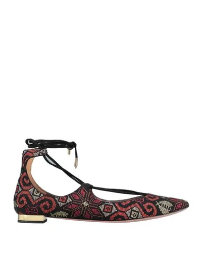 Shop Aquazzura Ballet Flats In Black