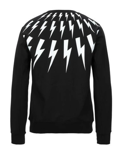 Shop Neil Barrett Man Sweatshirt Black Size Xxl Cotton, Modal, Elastane