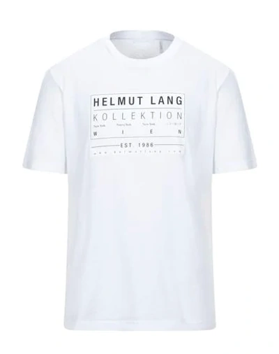 Shop Helmut Lang Man T-shirt White Size L Cotton